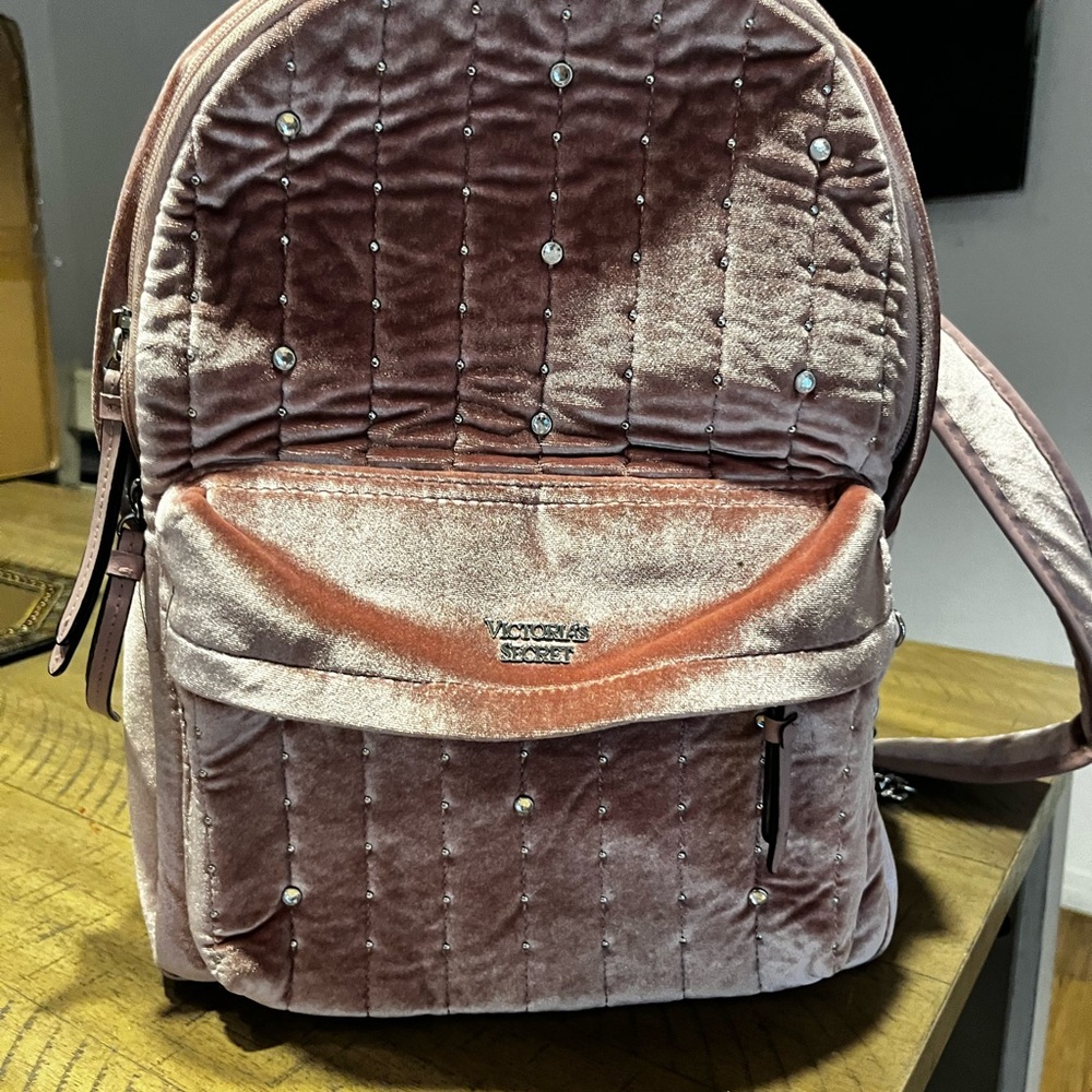 Victoria's Secret Quilted Pink Velvet Backpack